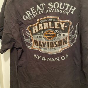 Harley-Davidson Black and Orange Graphic Tee